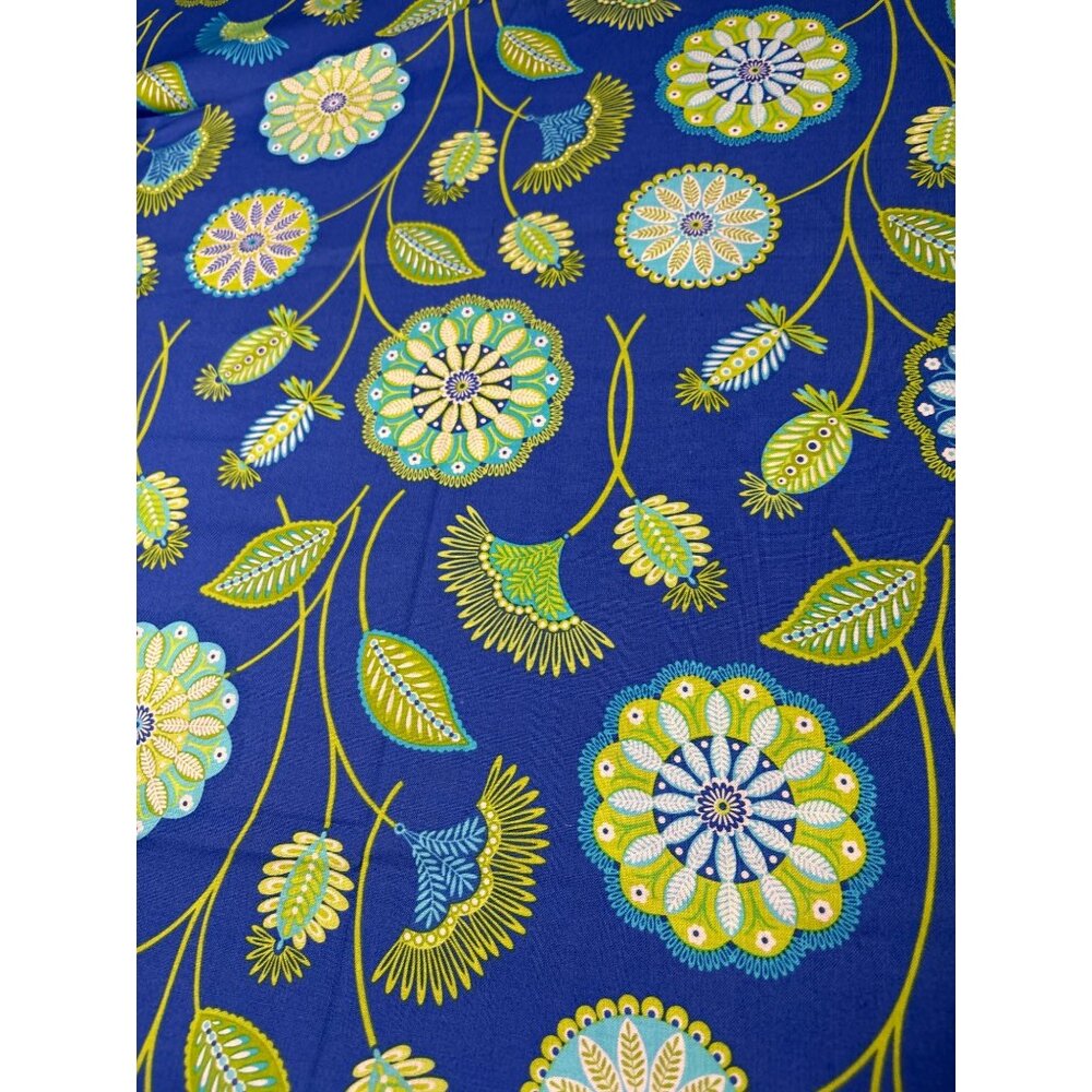Michael Miller Gypsy Bandana Fabric 1/2 yard x 44" Floral Blue/Green Print for S